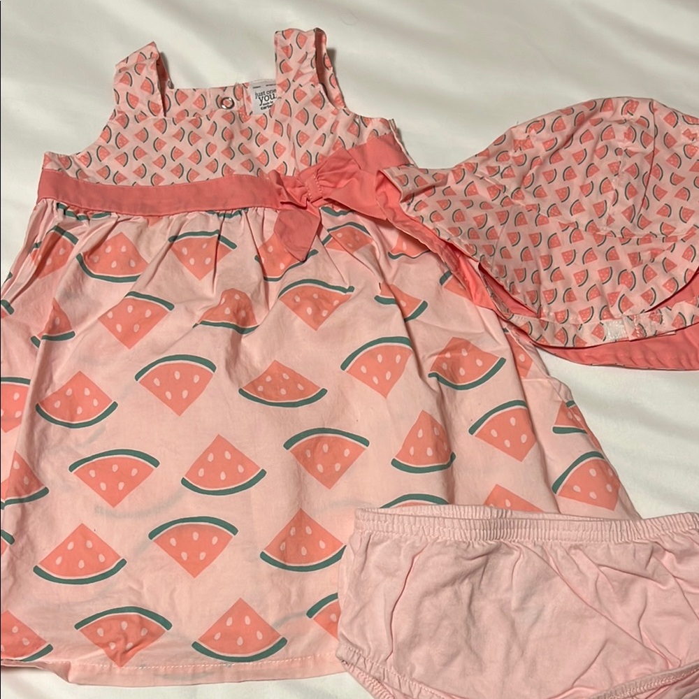 Just one you by Carter's Pink Watermelon Print Dress Set 18 Months